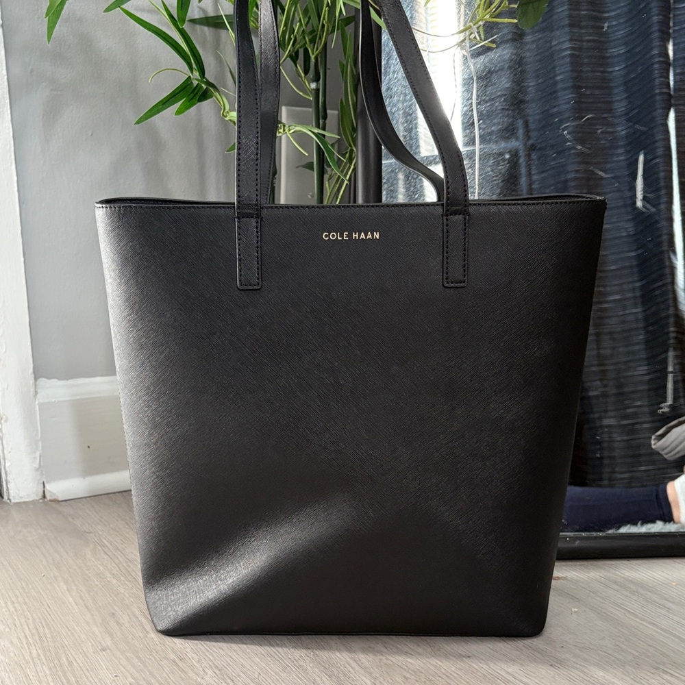 Cole Haan Sleek Black Leather Handbag